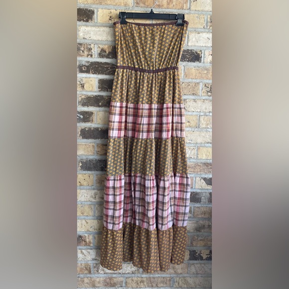 Anthropologie Dresses & Skirts - Anthropologie Scrapbook Originals Boho Cottage Core Strapless Maxi Dress Medium